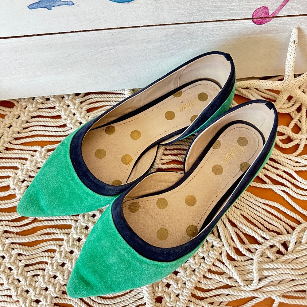 Boden Green and Blue Flats with Suede Finish - Picture 2 of 4